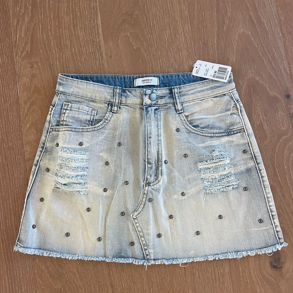 Forever 21 Light Blue Denim Mini Skirt